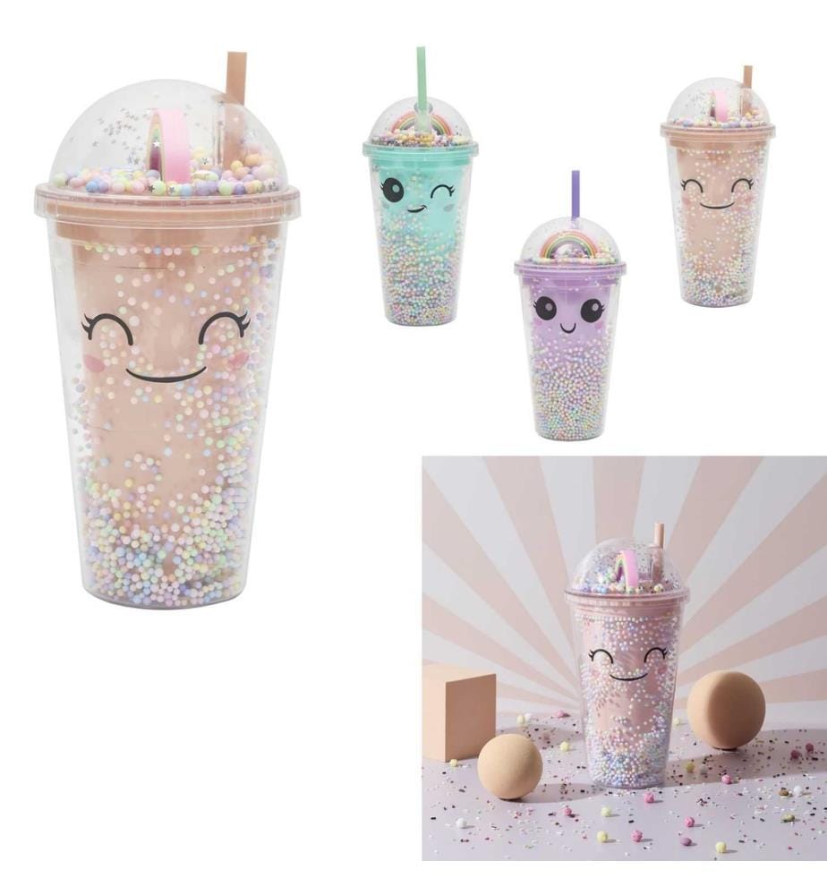 Mug de Transport Arc-en-ciel 35 cl Kawaii (Modèle aléatoire, 1 parmi 3) - Bleu / Orange / Violet