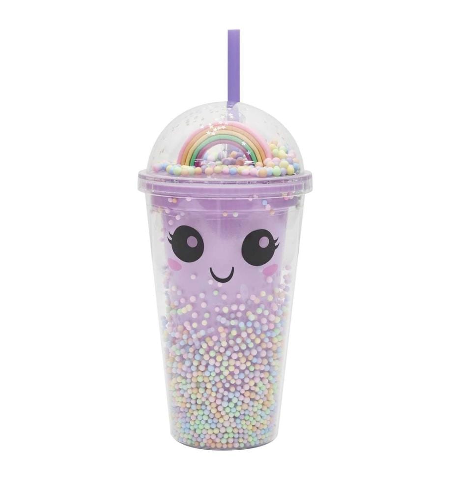 Mug de Transport Arc-en-ciel 35 cl Kawaii (Modèle aléatoire, 1 parmi 3) - Bleu / Orange / Violet