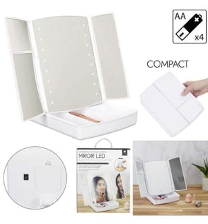 LED-Spiegel Schublade Aufbewahrung 24 cm - Weiss