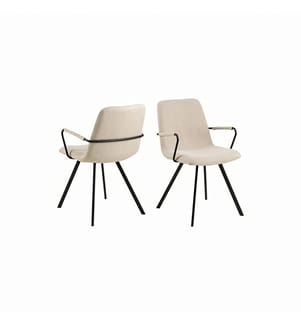 Set of 2 Dining Chairs Selina 85 x 55.5 x 50.5 cm - Beige