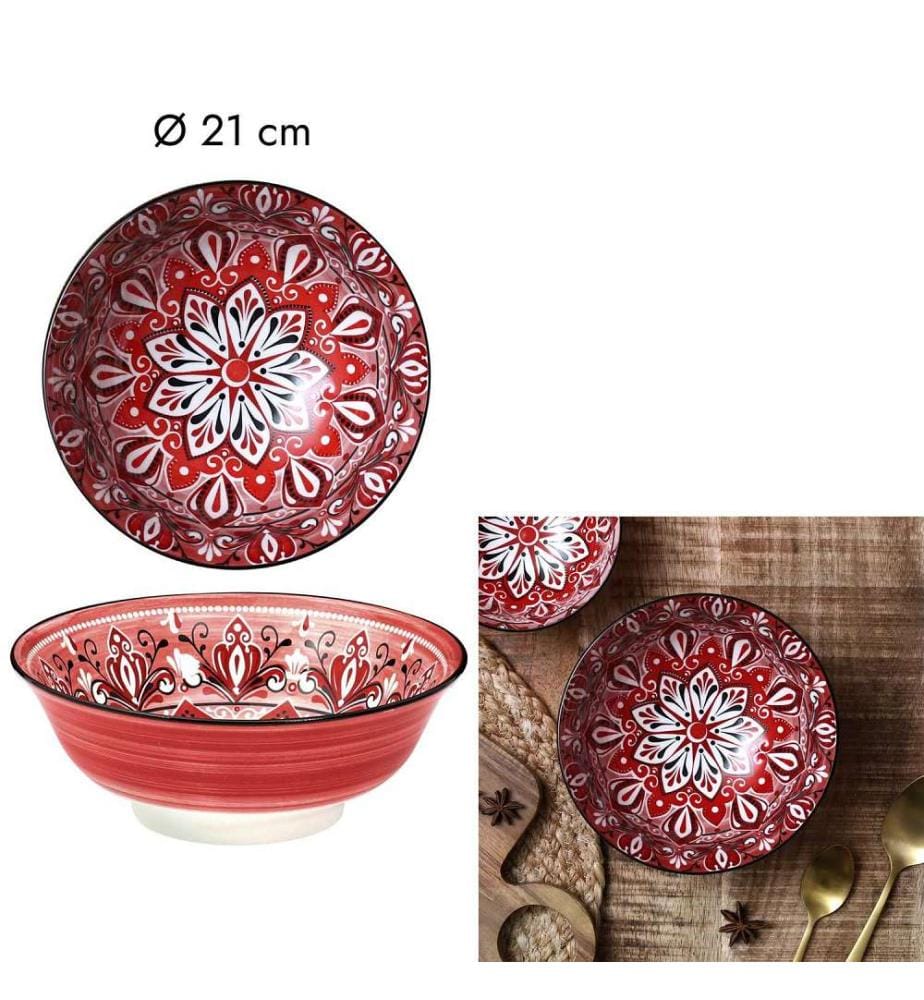 Salatschüssel Jaipur 21 cm - Rot