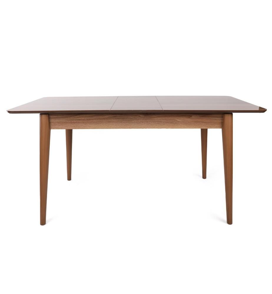 Table de salle à manger à rallonges, Noyer, MDF