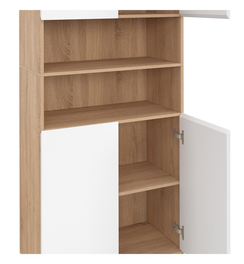 Badezimmerschrank Tom 4 Türen - Braun und Weiss