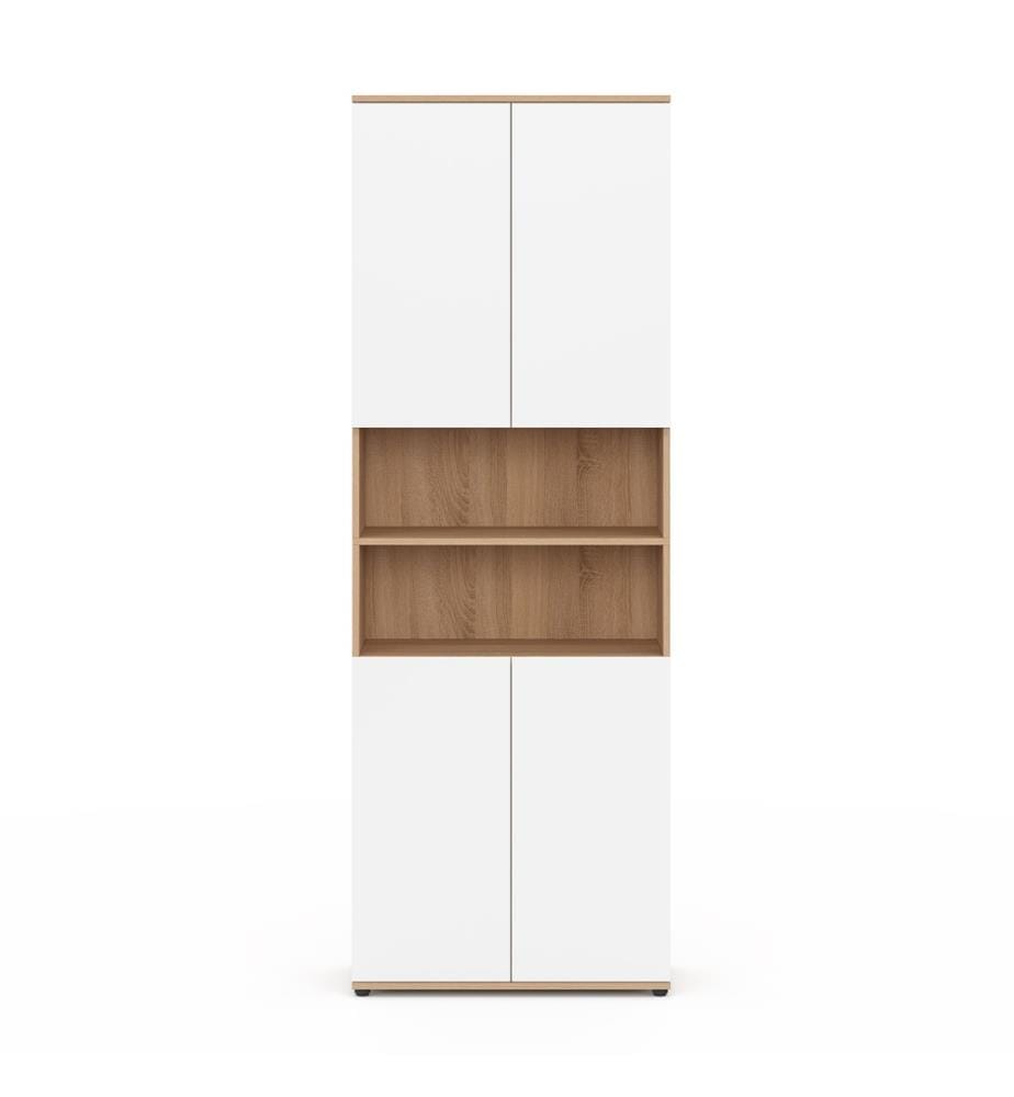 Badezimmerschrank Tom 4 Türen - Braun und Weiss