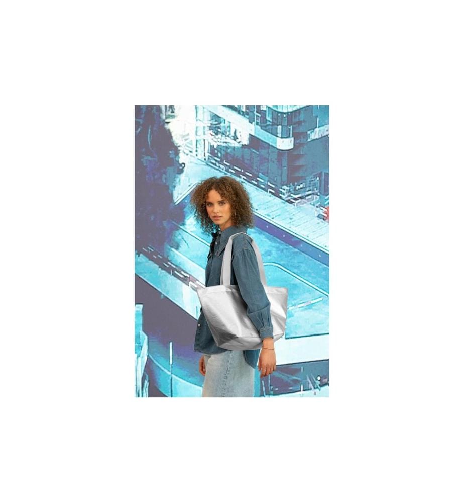 REISENTHEL - Tasche Shopper M Silver Crackle