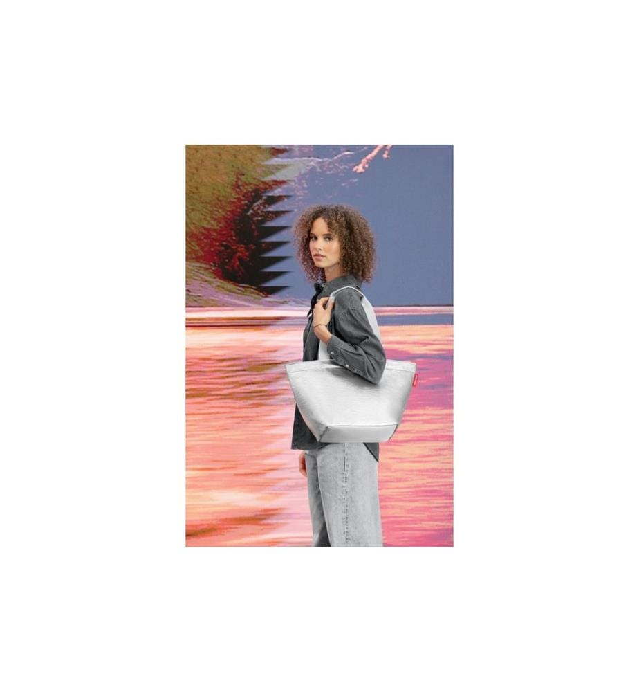 REISENTHEL - Tasche Shopper M Silver Crackle