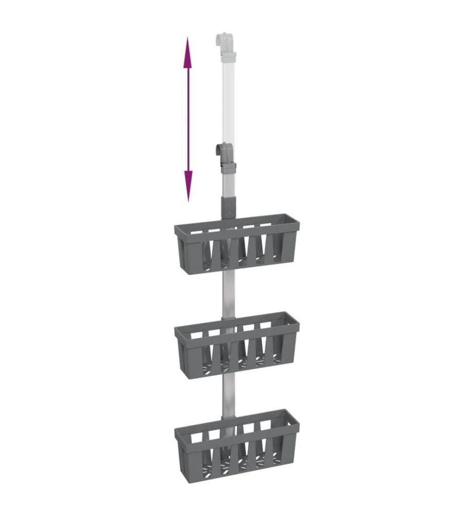 Duschregal zum Hängen 30x15x(67-105) cm Aluminium