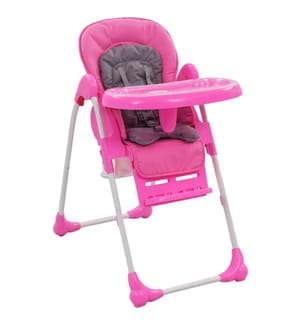 Baby-Hochstuhl Rosa und Grau