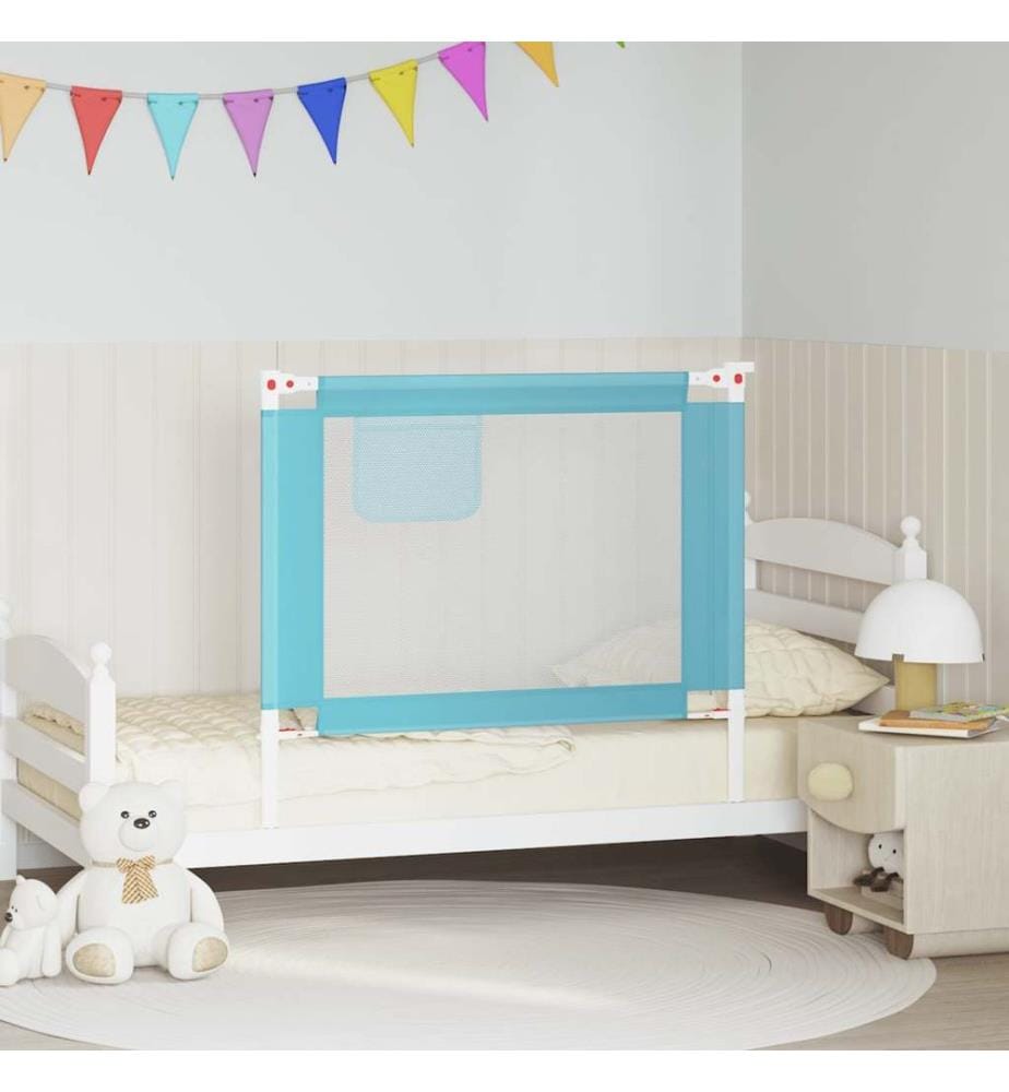 Kleinkind-Bettschutzgitter Blau 100x25 cm Stoff