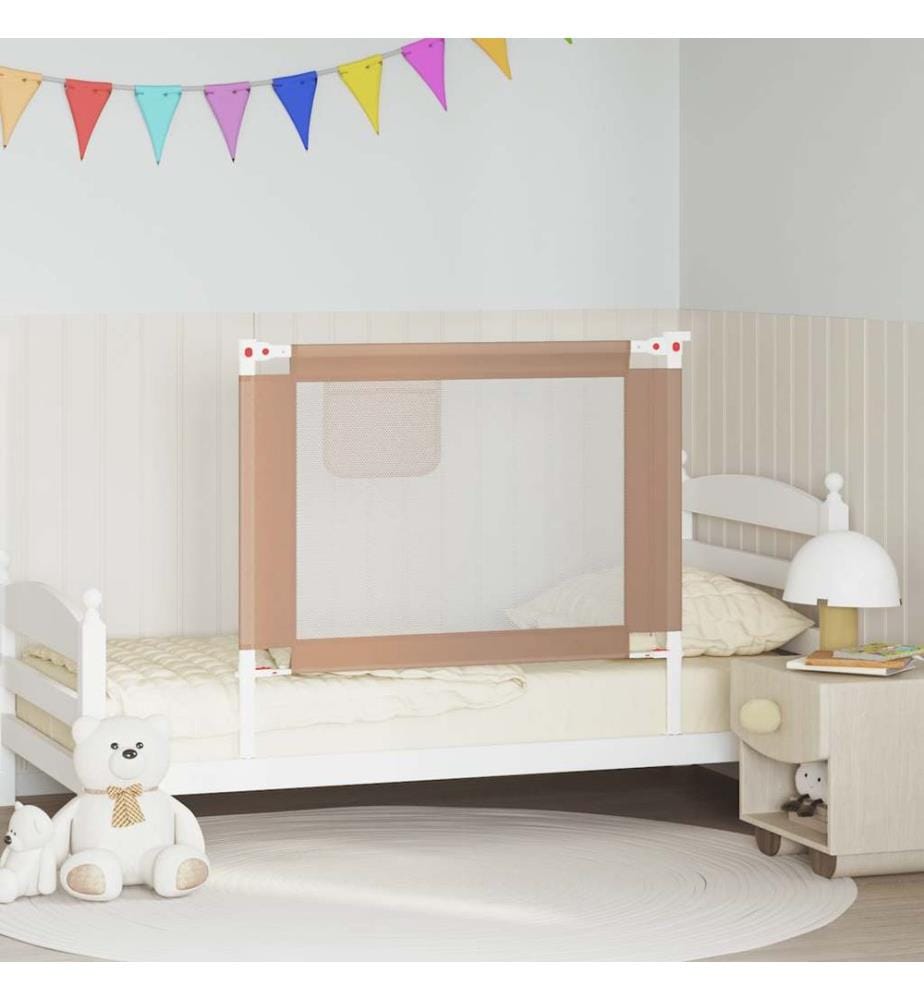 Kleinkind-Bettschutzgitter Taupe 100x25 cm Stoff