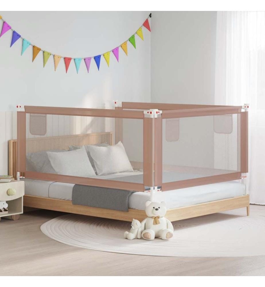 Kleinkind-Bettschutzgitter Taupe 190x25 cm Stoff