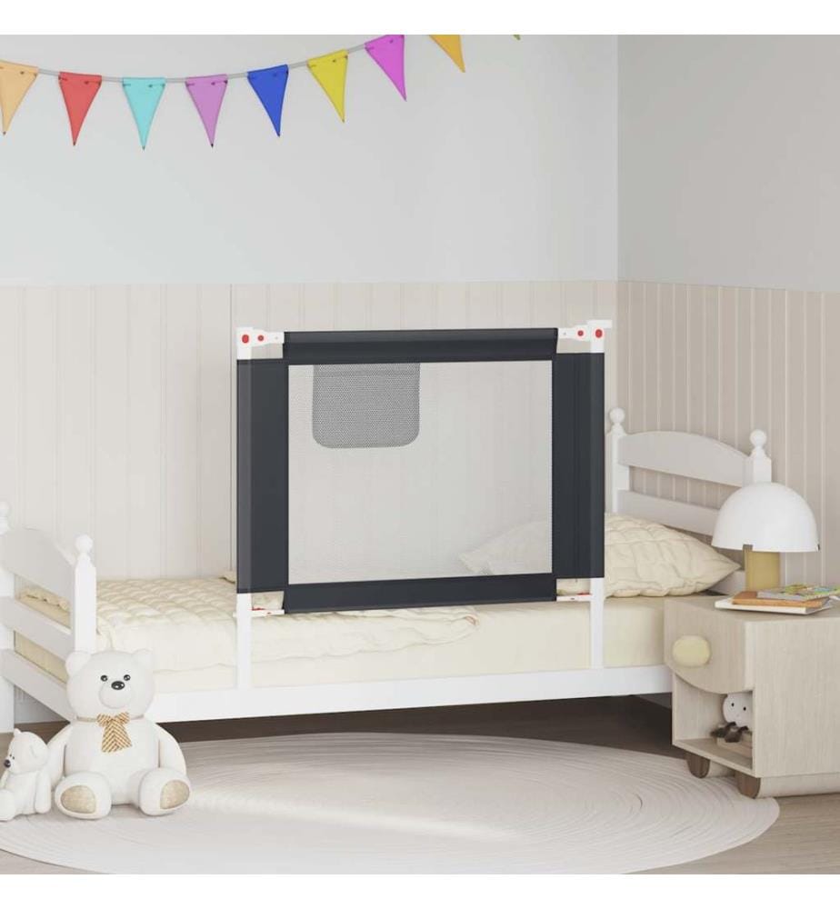 Kleinkind-Bettschutzgitter Dunkelgrau 90x25 cm Stoff