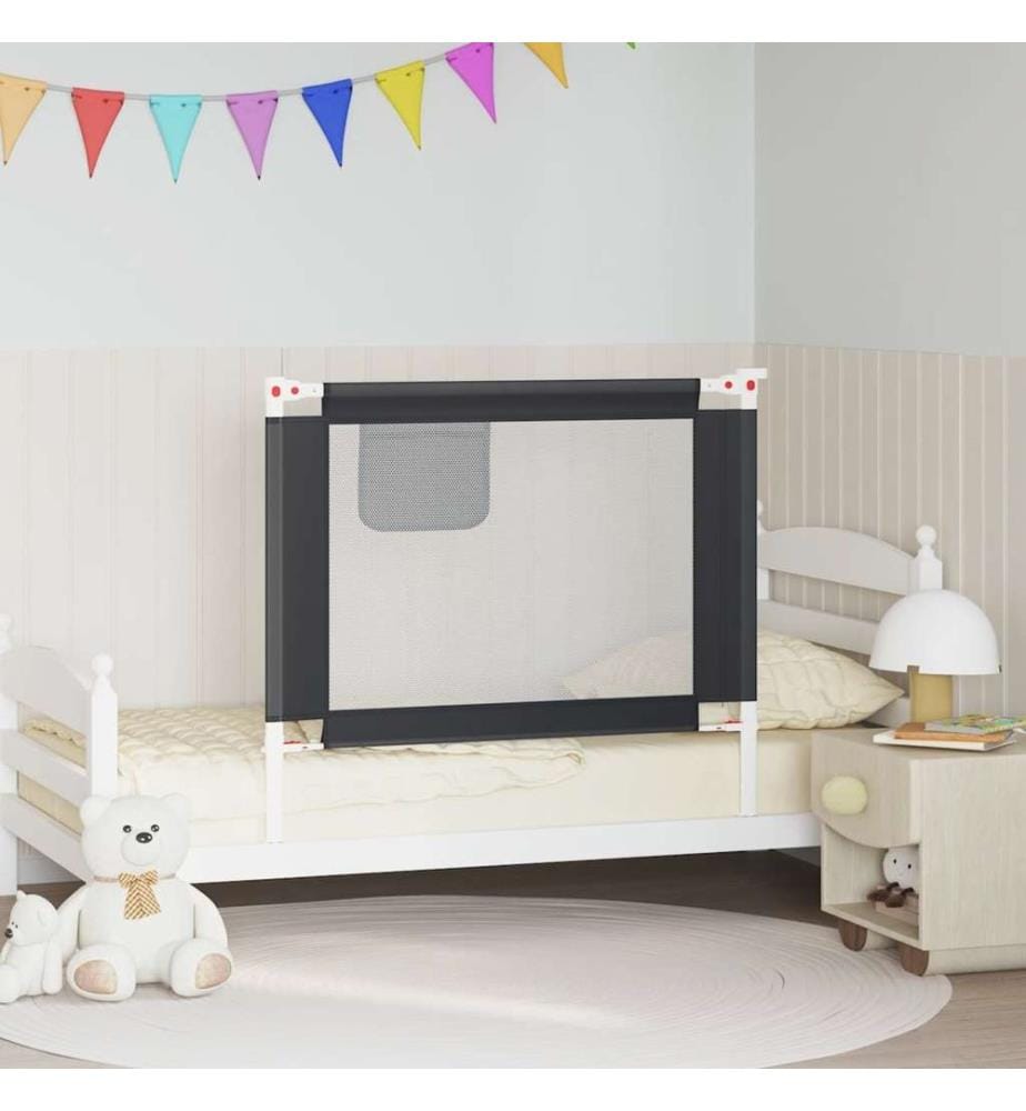 Kleinkind-Bettschutzgitter Dunkelgrau 100x25 cm Stoff