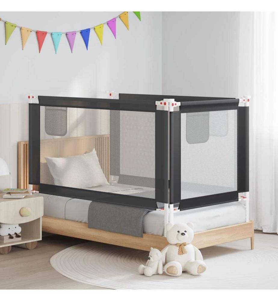 Kleinkind-Bettschutzgitter Dunkelgrau 150x25 cm Stoff