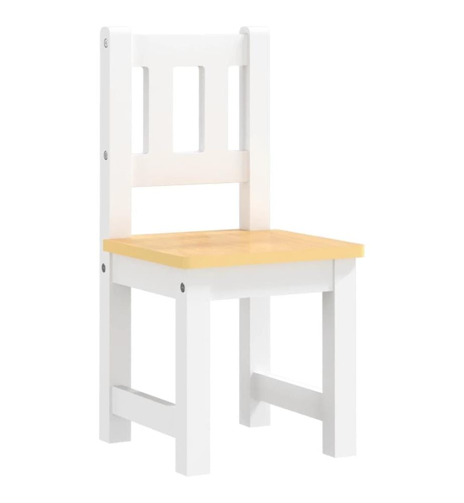 4-tlg. Kinder-Sitzgruppe Weiss und Beige MDF
