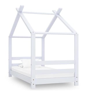 Kinder-Bettgestell Weiss Massivholz Kiefer 70x140 cm