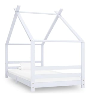 Kinder-Bettgestell Weiss Massivholz Kiefer 90x200 cm
