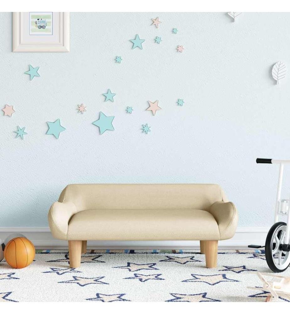 Kindersofa Creme 70x40x24 cm Stoff