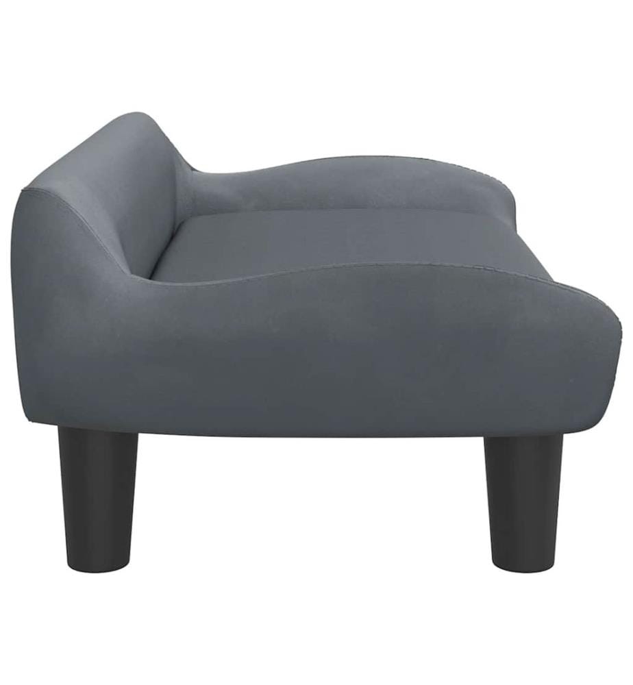 Kindersofa Dunkelgrau 70x40x24 cm Samt