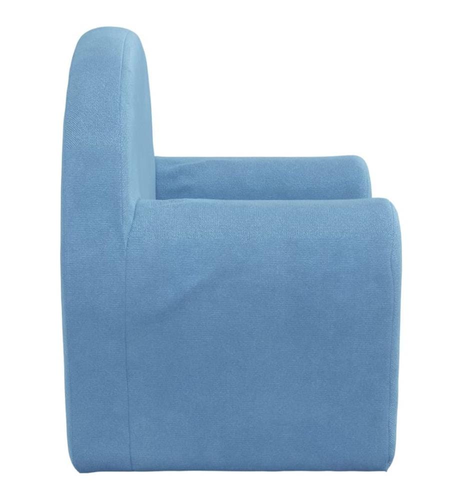 Schlafsofa für Kinder Blau Weich Plüsch