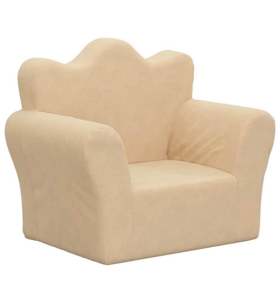 Kindersofa Creme Weicher Plüsch