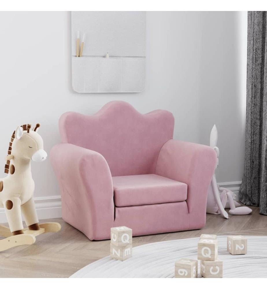 Schlafsofa für Kinder Rosa Weich Plüsch