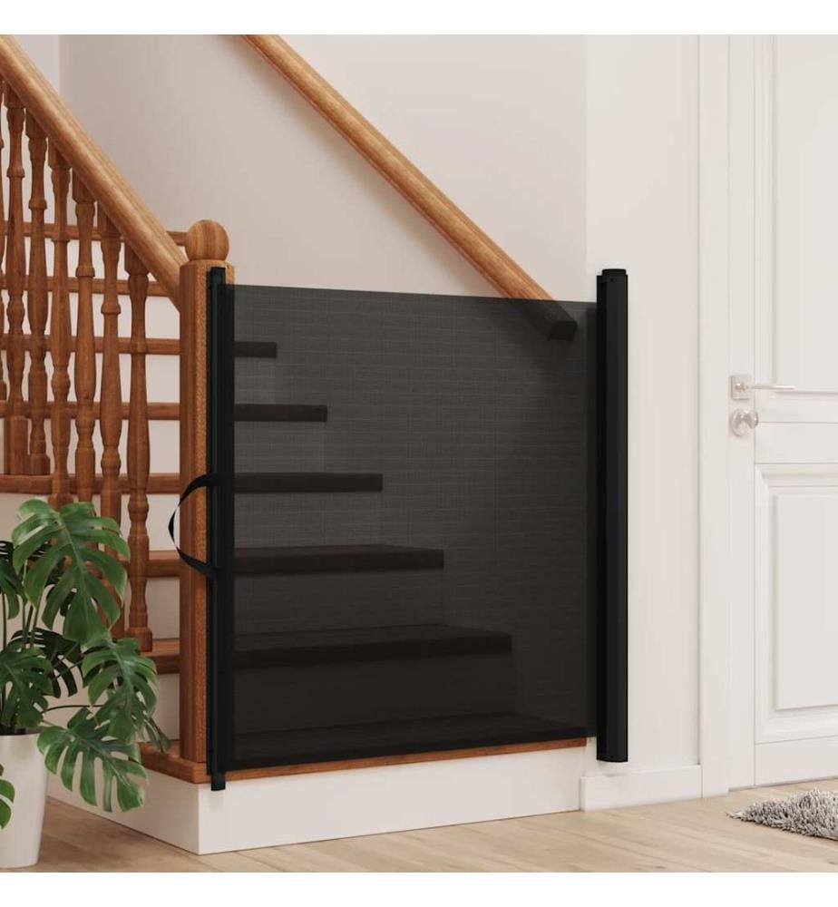 Haustier-Barriere Ausziehbar Schwarz 82,5x125 cm