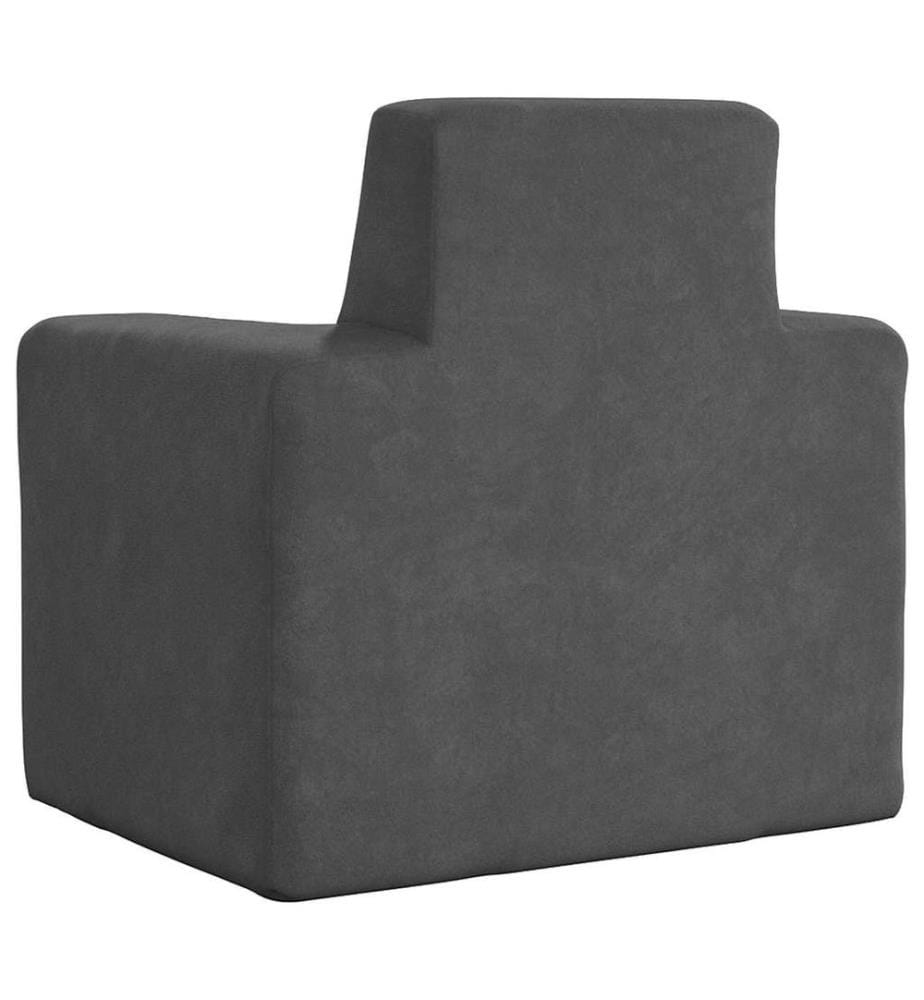 Kindersofa Anthrazit Weich Plüsch