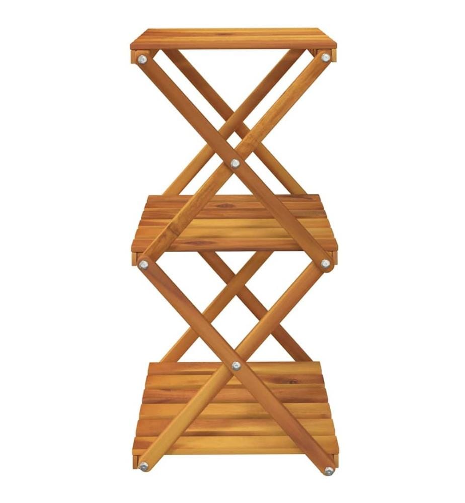 Étagère pliable à 3 niveaux Marron 43x31x63 cm Bois d'acacia