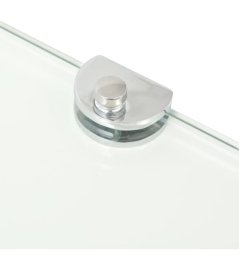 Eckablage mit Verchromten Halterungen Glas Transparent 25x25 cm