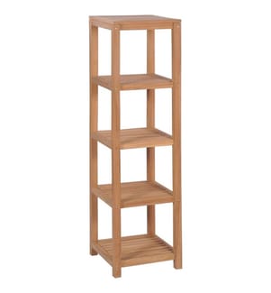 Badregal mit 4 Böden Massivholz Teak 42x42x165 cm