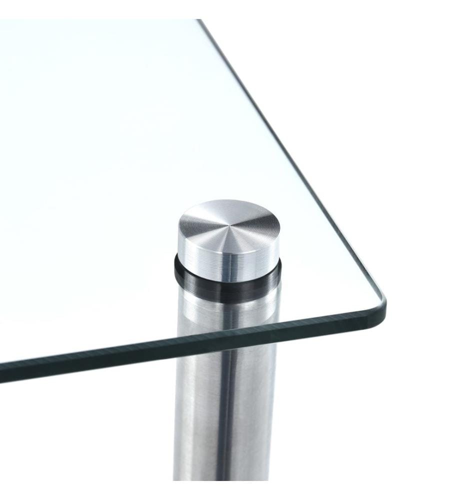 Regal mit 5 Ablagen Transparent 40x40x130 cm Hartglas