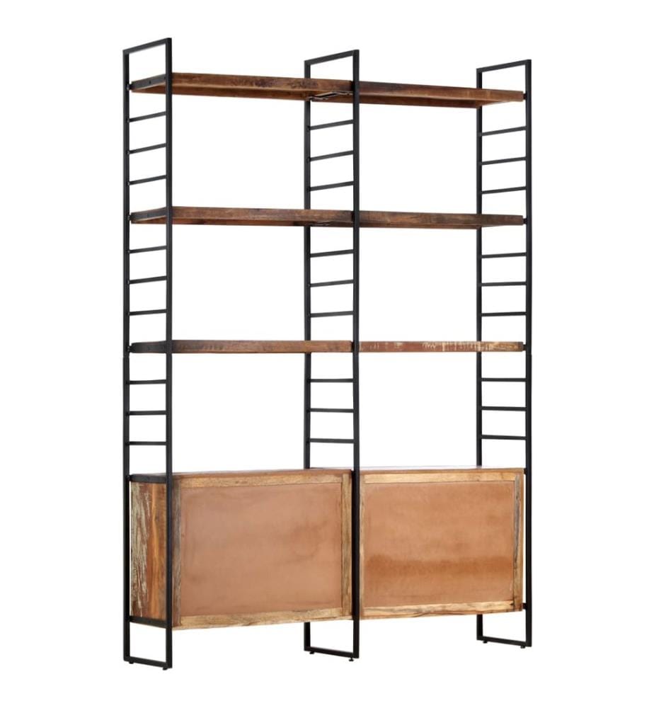 Bücherregal 4 Ebenen 124x30x180 cm Altholz Massiv