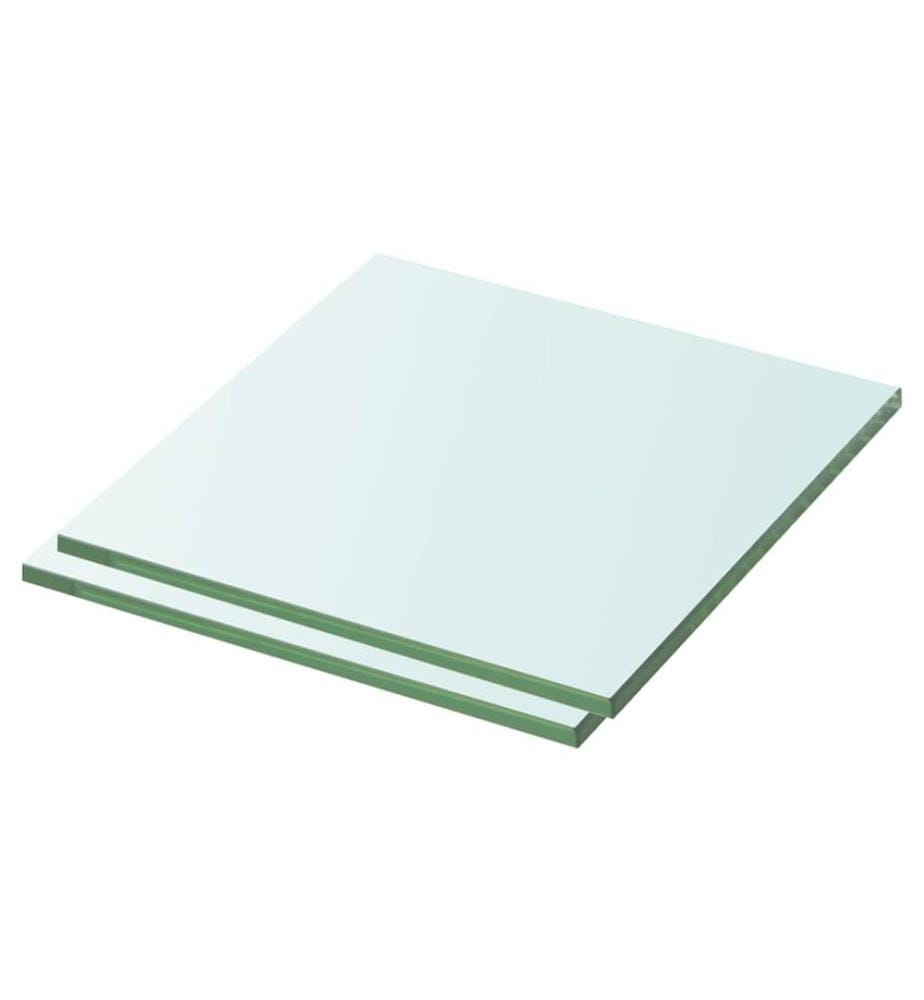 Regalböden 2 Stk. Glas Transparent 30x30 cm