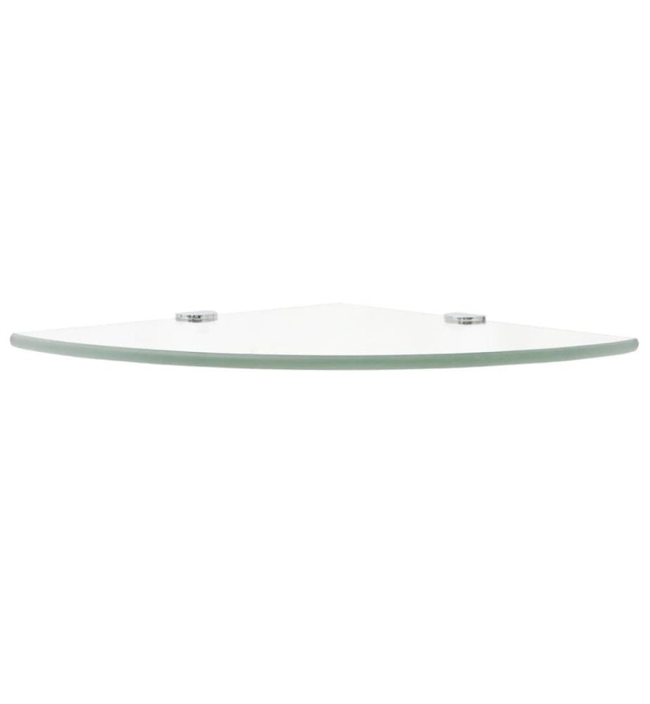 Eckregale 2 Stk. mit Verchromten Halterungen Glas Transparent