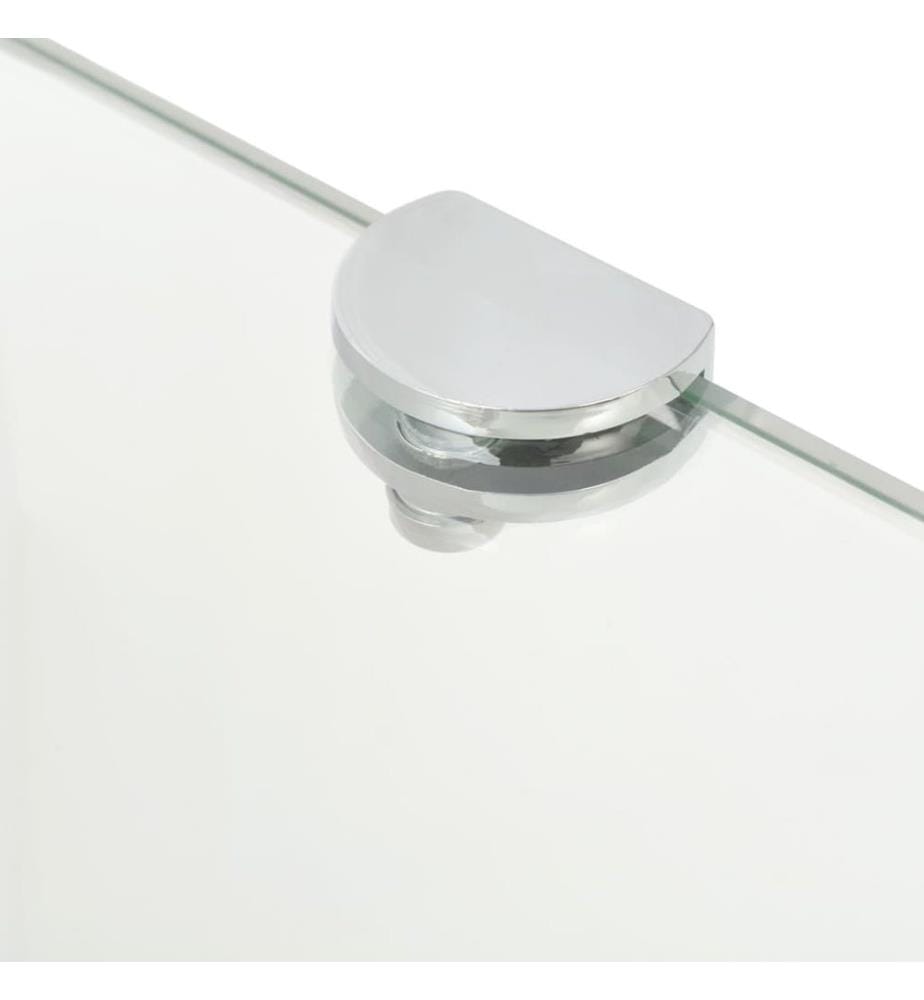 Eckregale 2 Stk. mit Verchromten Halterungen Glas Transparent