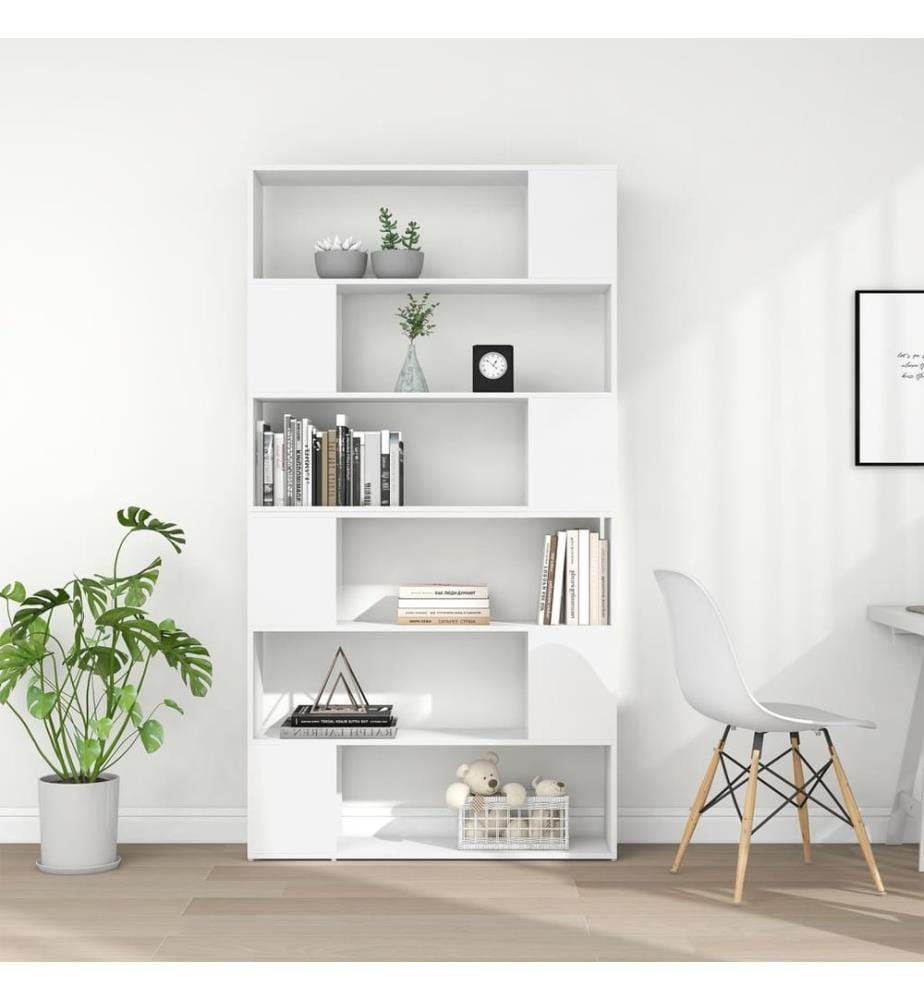 Bücherregal Raumteiler Weiss 100x24x188 cm