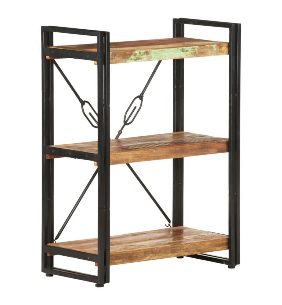 Bücherregal 3 Fächer 60x30x80 cm Altholz Massiv