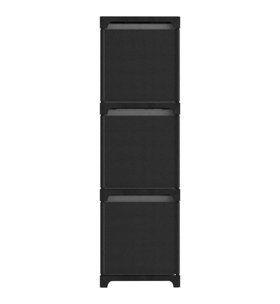 Würfelregal mit 9 Boxen Schwarz 103x30x107,5 cm Stoff