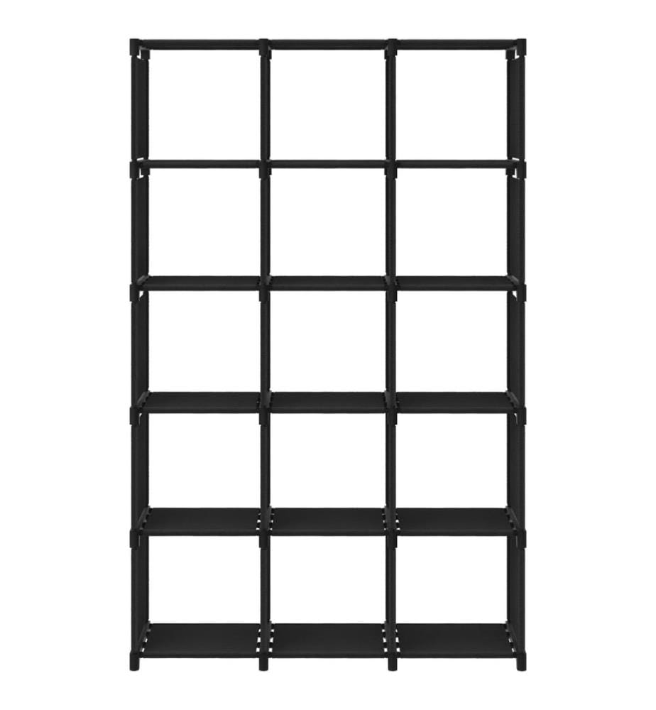 Würfelregal mit 15 Fächern Schwarz 103x30x175,5 cm Stoff