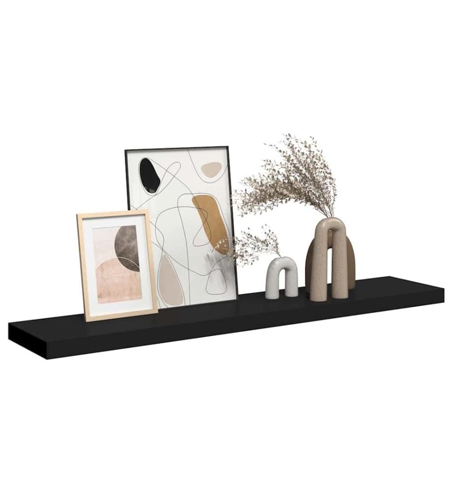 Schweberegal Schwarz 120x23,5x3,8 cm MDF