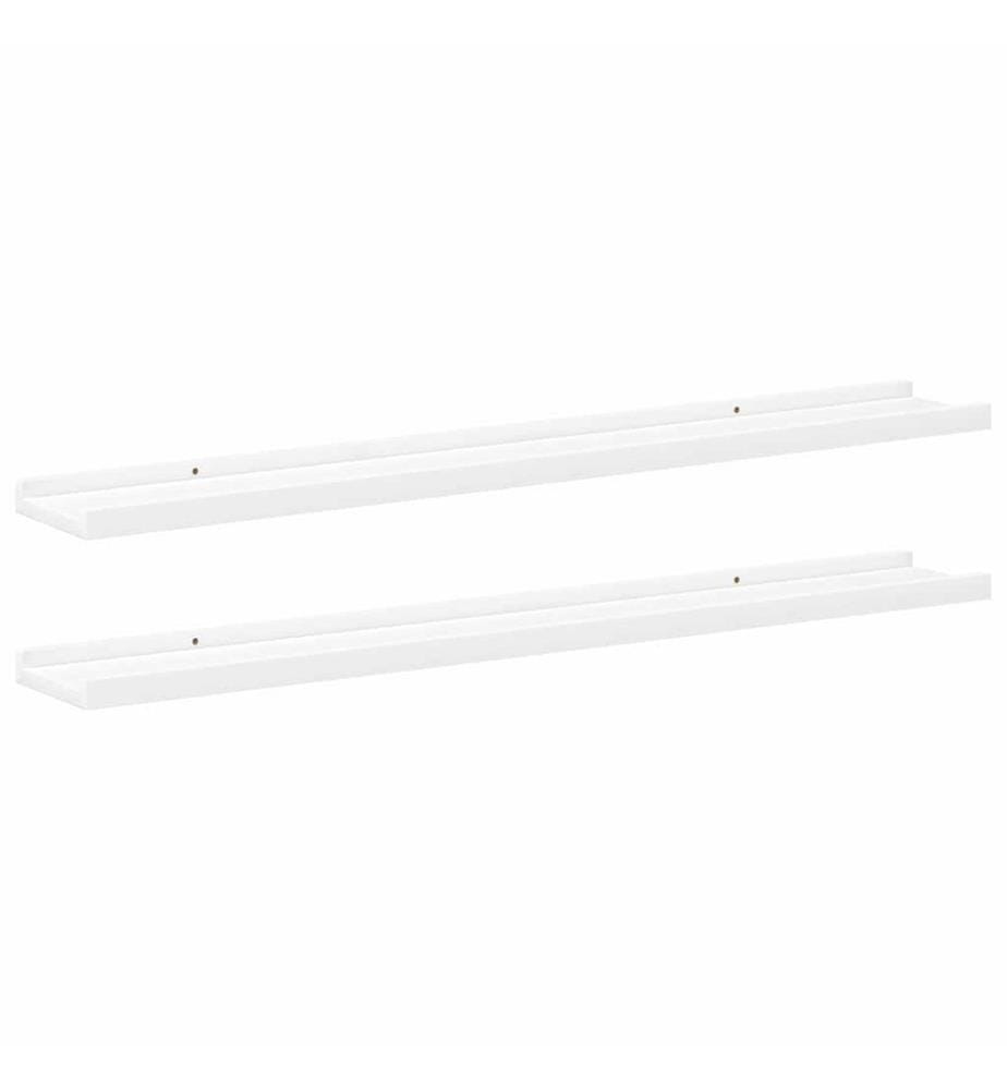 Bilderleisten 2 Stk. Weiss 80x9x3 cm MDF