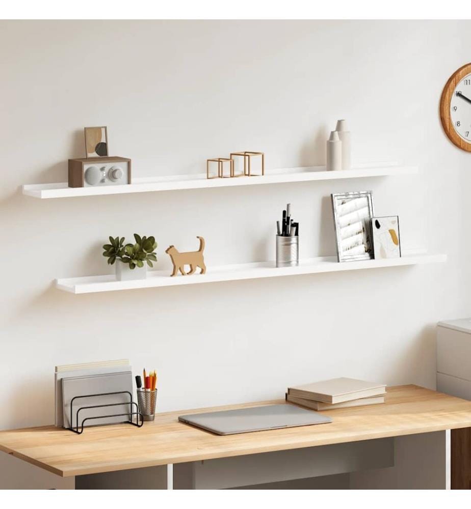 Wandregale 2 Stk. Weiss 115x9x3 cm