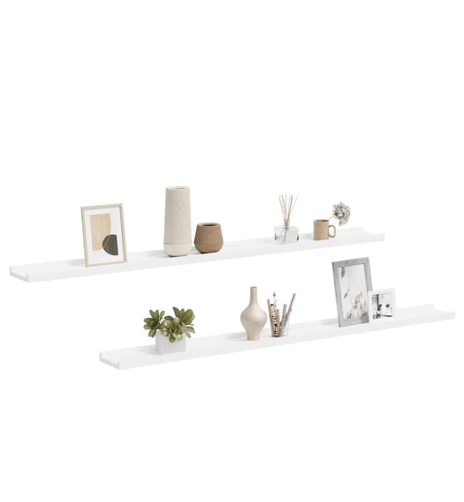 Wandregale 2 Stk. Weiss 115x9x3 cm