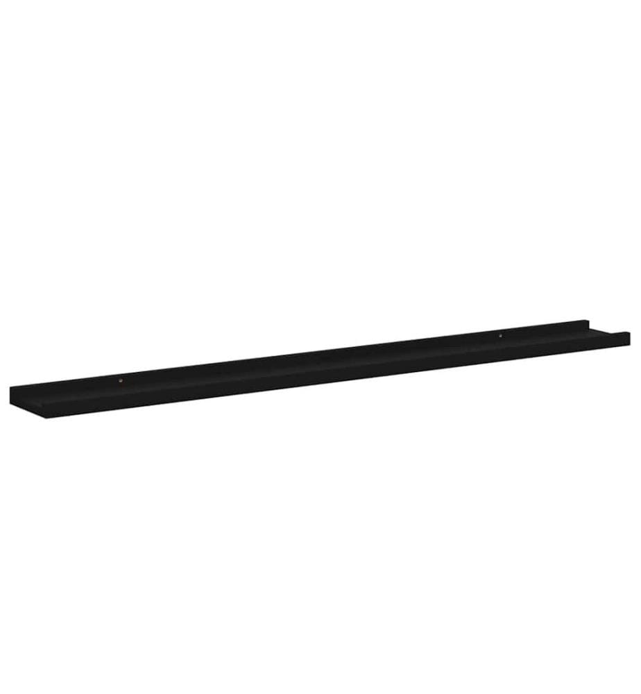 Wandregale 4 Stk. Schwarz 100x9x3 cm