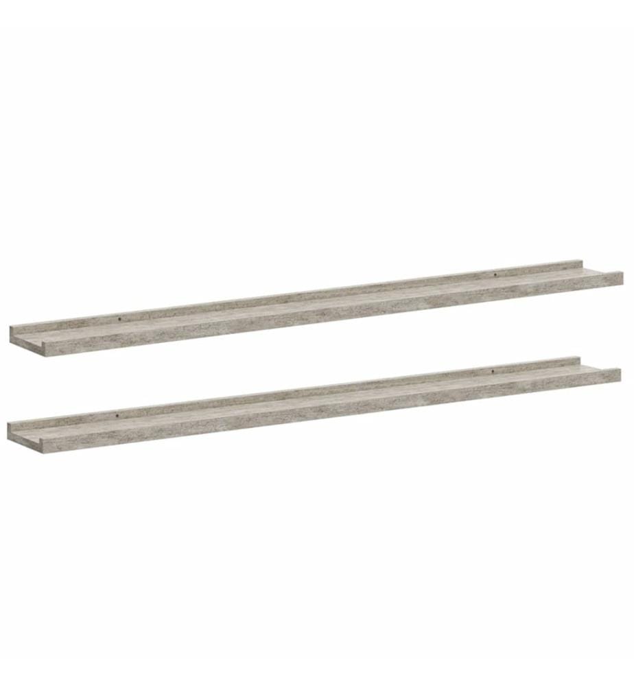 Wandregale 2 Stk. Betongrau 100x9x3 cm