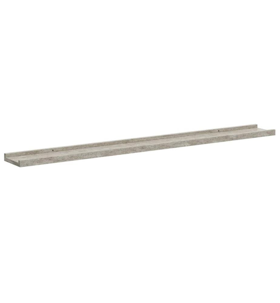 Wandregale 2 Stk. Betongrau 100x9x3 cm