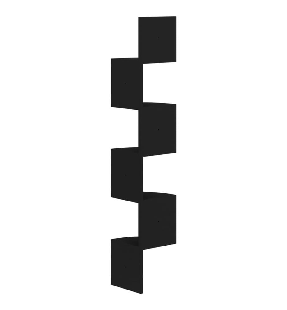 Wand-Eckregal Schwarz 19x19x123 cm Holzwerkstoff