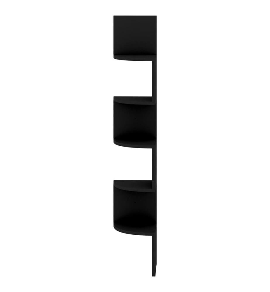 Wand-Eckregal Schwarz 19x19x123 cm Holzwerkstoff