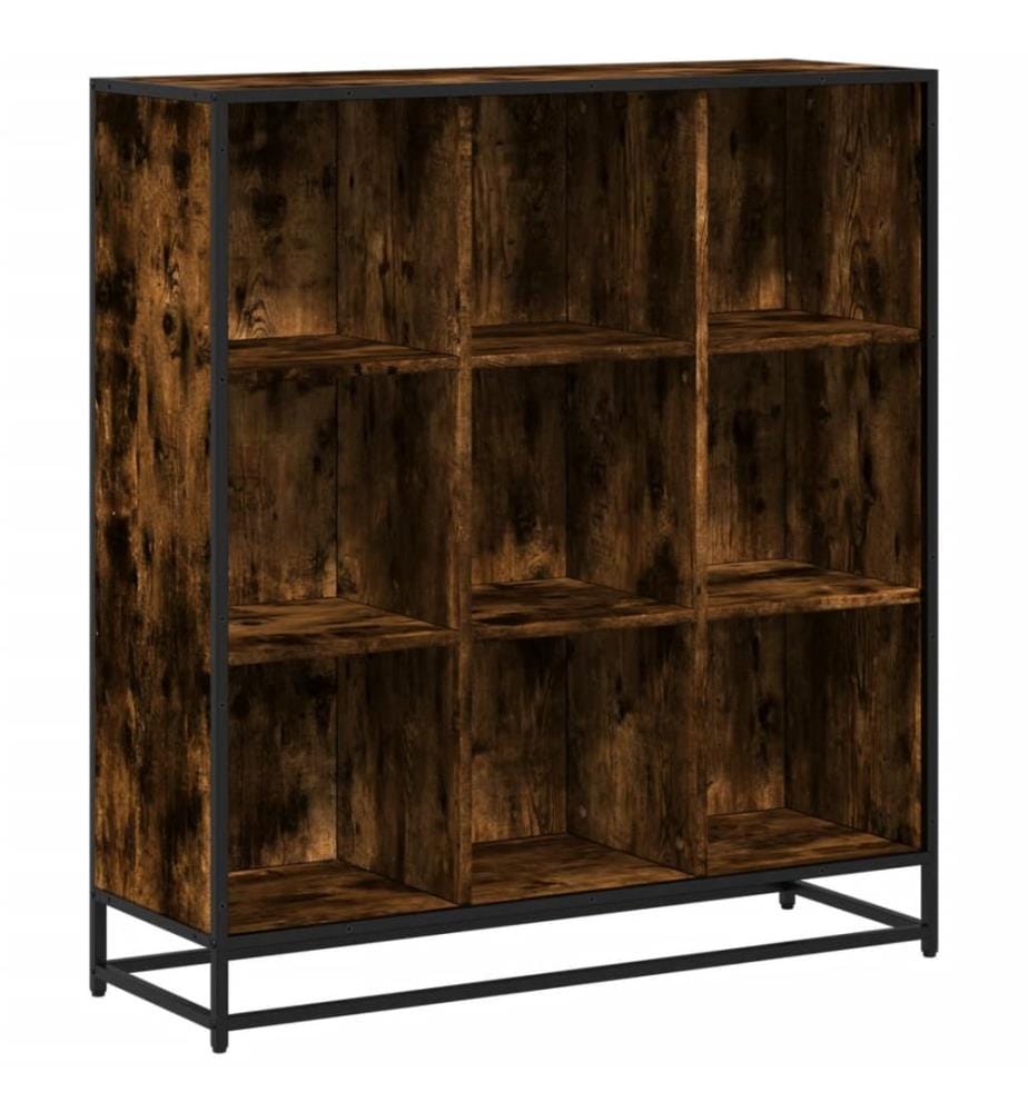 Bücherregal Räuchereiche 97,5x33x107,5 Holzwerkstoff und Metall
